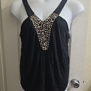 Rock & Republic Black Studded Tank Size XL
